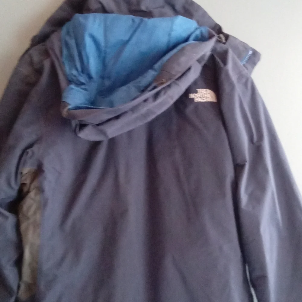 The North Face Mens Jacket Blue Brown Hooded Zip Up‎ Outdoor Casual Size Large